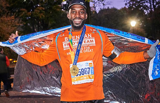 Runner with medal